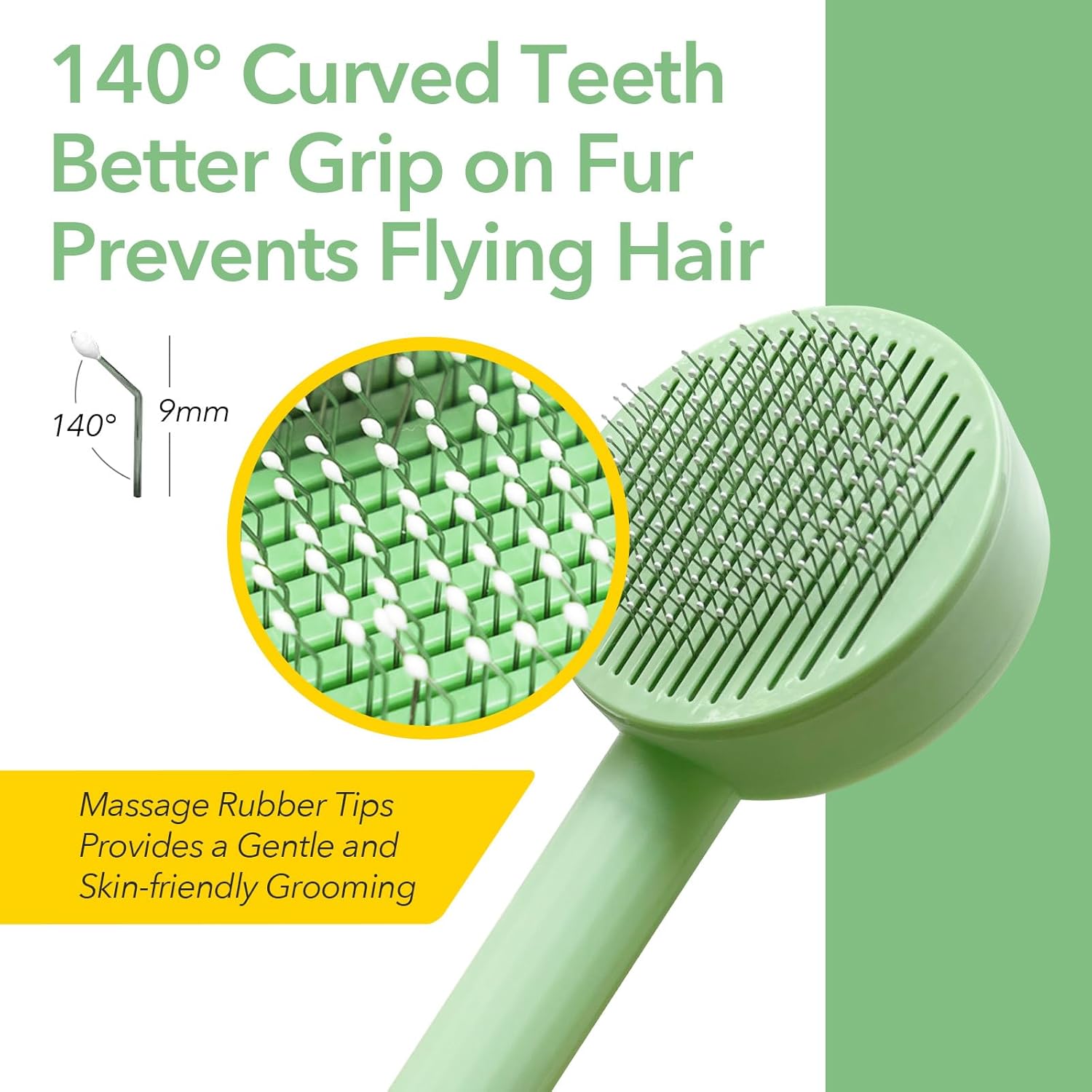 2-in-1 Cat Deshedding Grooming Brush - Hair Remover for Long Haired Cats and Dogs