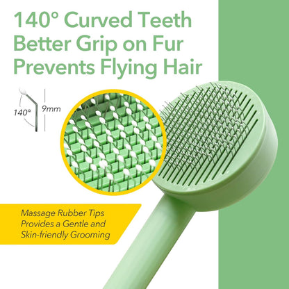 2-in-1 Cat Deshedding Grooming Brush - Hair Remover for Long Haired Cats and Dogs