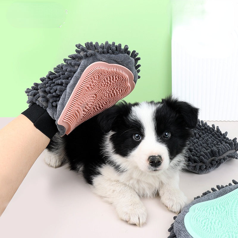 Pet Bathing Brush Grooming Minimum - 2-in-1 Massage Glove for Dogs and Cats