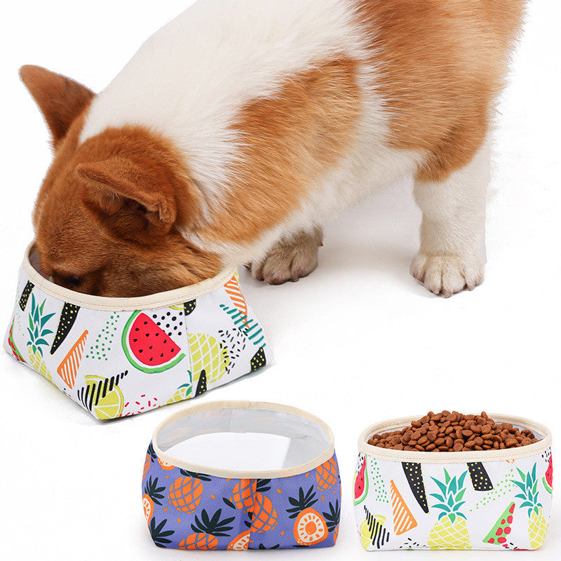 Foldable Waterproof Dog Food Bowl - Easy To Clean Washable Travel Bowl for Dogs
