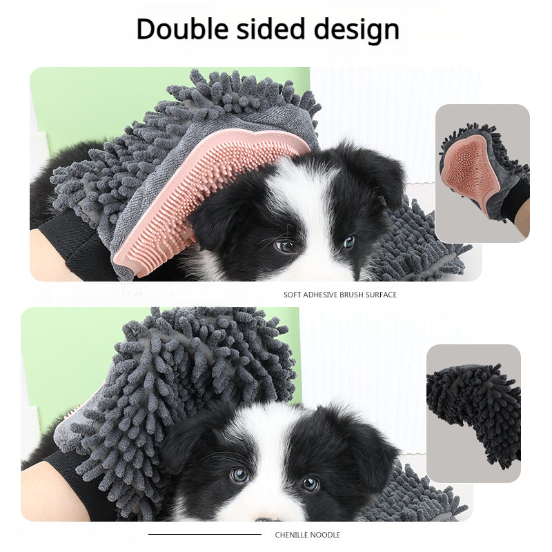 Pet Bathing Brush Grooming Minimum - 2-in-1 Massage Glove for Dogs and Cats