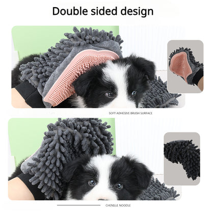 Pet Bathing Brush Grooming Minimum - 2-in-1 Massage Glove for Dogs and Cats
