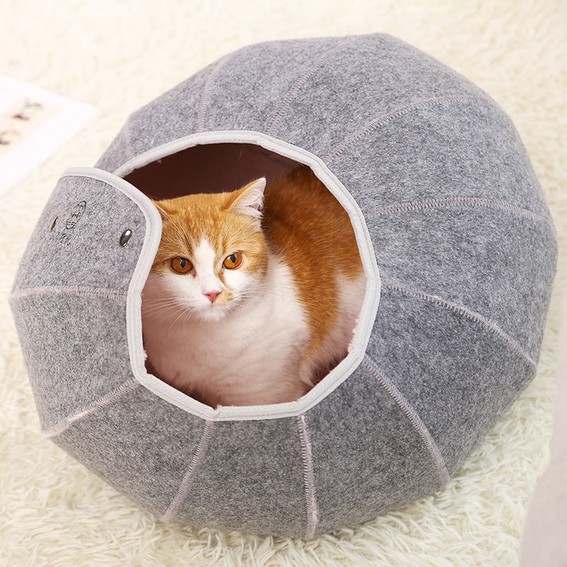 Plush Cat Tunnel Toy - Soft Interactive Play Tunnel for Cats