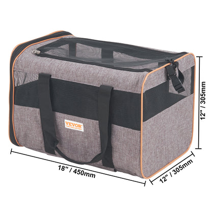 Rolling Cat Carrier With Wheels - Airline Approved Telescopic Handle Grey