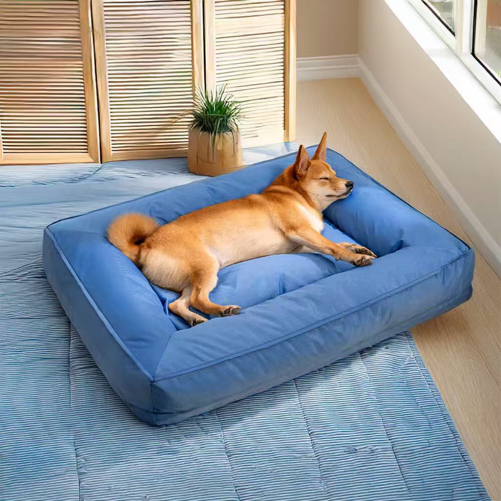 Orthopedic Pet Ground Bed - Full Surround Support Memory Foam for Dogs and Cats