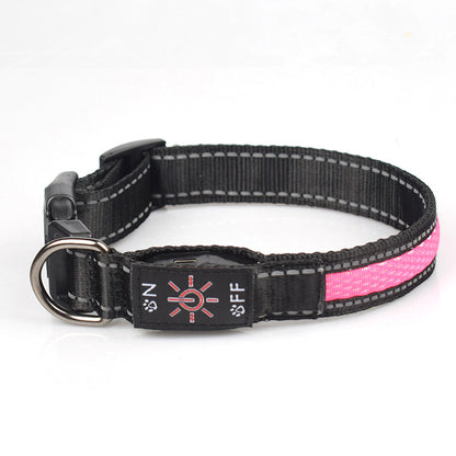 LED Luminous Dog Collar - USB-C Rechargeable Waterproof Nylon Mesh for Dogs