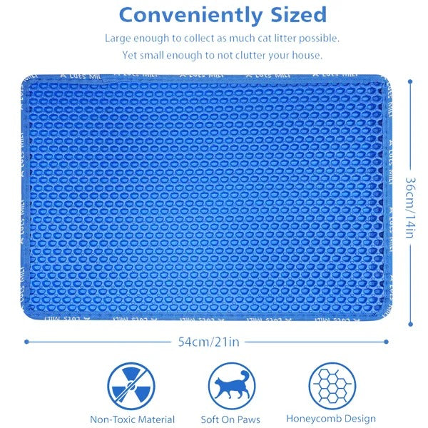 Cat Litter Trapping Mat - Honeycomb Double Layer Kitty Litter Mat