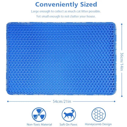 Cat Litter Trapping Mat - Honeycomb Double Layer Kitty Litter Mat