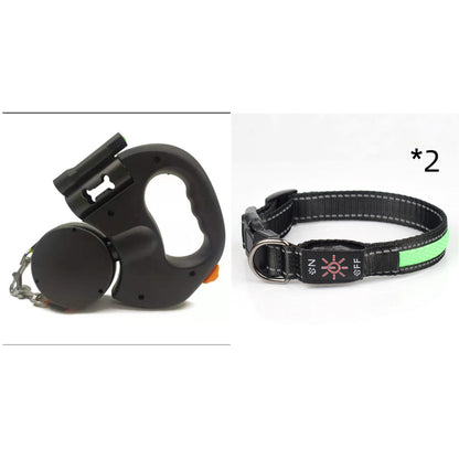 LED Luminous Dog Collar - USB-C Rechargeable Waterproof Nylon Mesh for Dogs