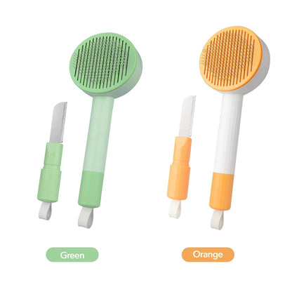 2-in-1 Cat Deshedding Grooming Brush - Hair Remover for Long Haired Cats and Dogs