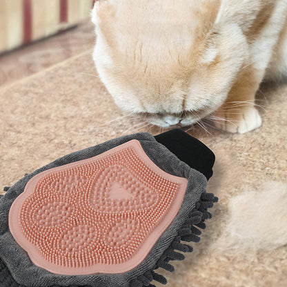 Pet Bathing Brush Grooming Minimum - 2-in-1 Massage Glove for Dogs and Cats