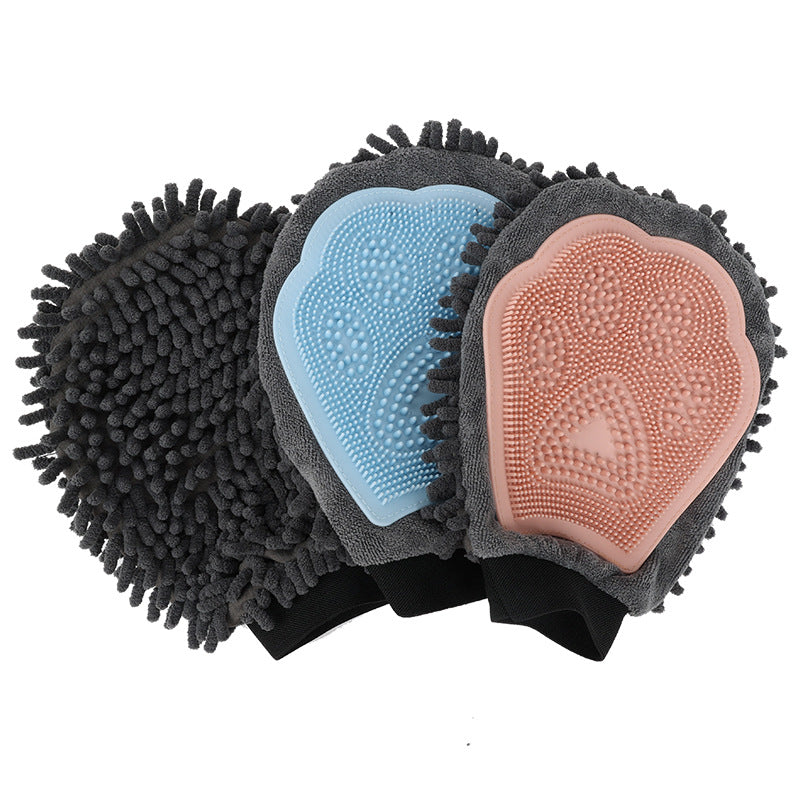 Pet Bathing Brush Grooming Minimum - 2-in-1 Massage Glove for Dogs and Cats